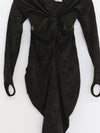 OUDE WAAG 25 Autumn and Winter Knot Stretch Velvet Dress OW-OW-25AW-DS15T1GR590-ML Dark Green